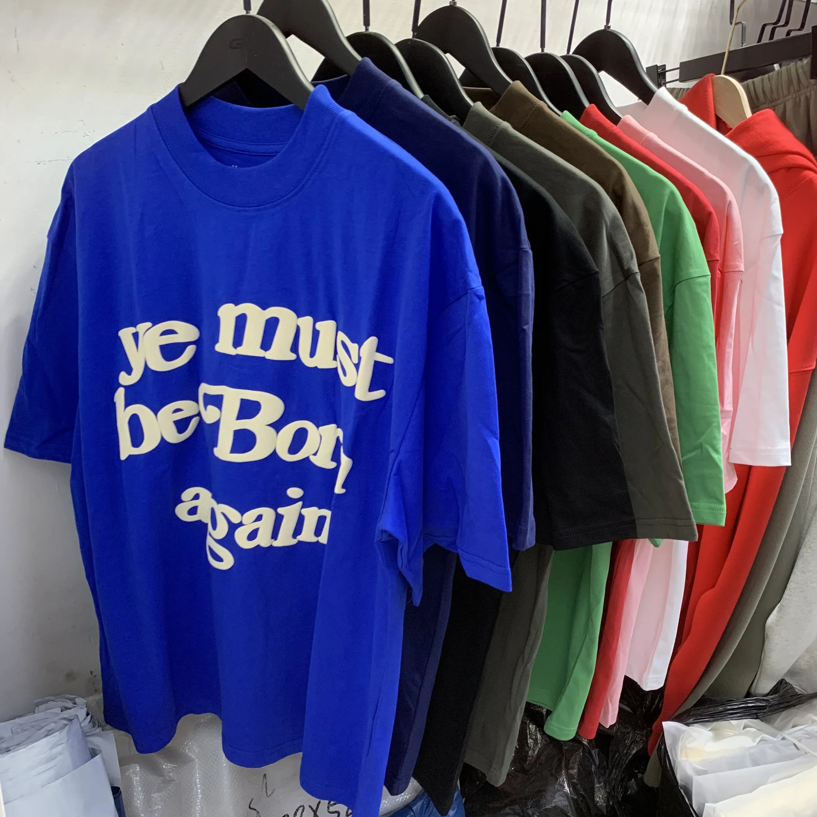 Spring Summer Puff Ye Must Be Born Again Green T-shirt Men Women CPFM Tee CPFM.XYZ WEST Short Sleeve Tops 240425