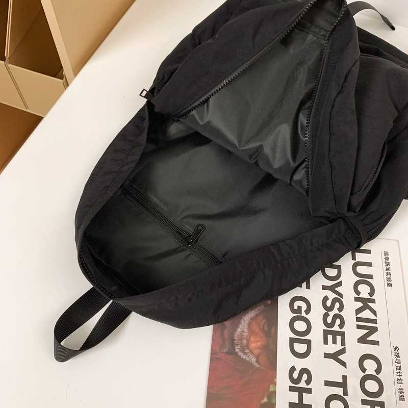 New lightweight nylon backpack cloth bag Harajuku style college student backpack women's summer backpack buckle pocket backpack