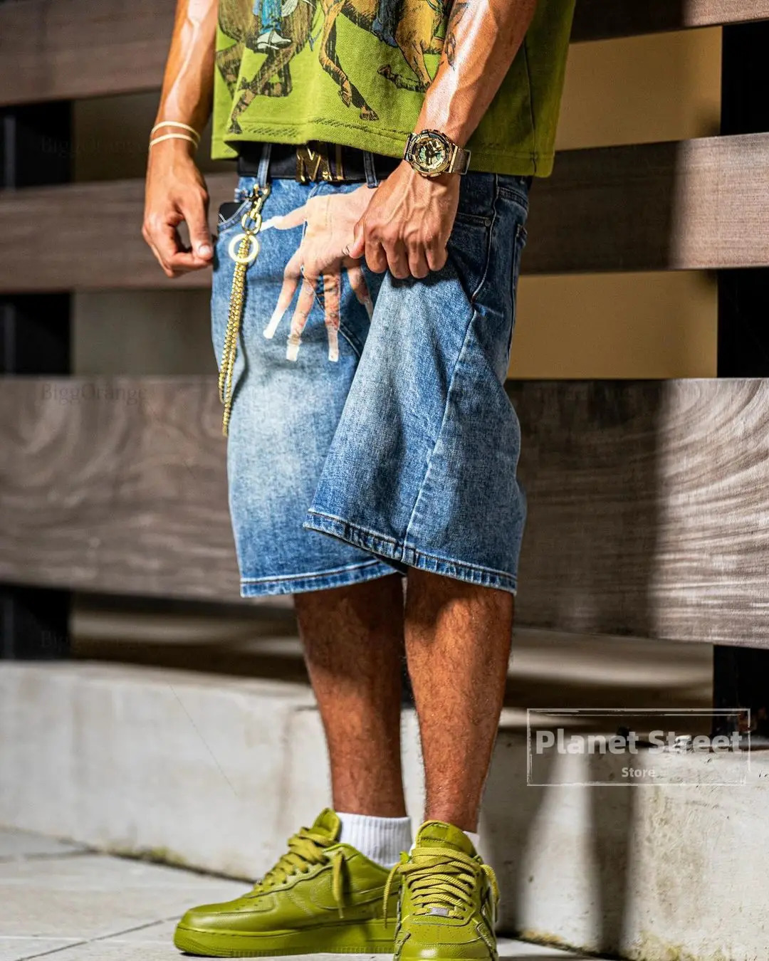 Vintage Blue Baggy Denim Gym Shorts Harajuku Hip Hop Y2K Shorts Pants Mens Graphic Print Gothic Sweatpants Shorts 241127