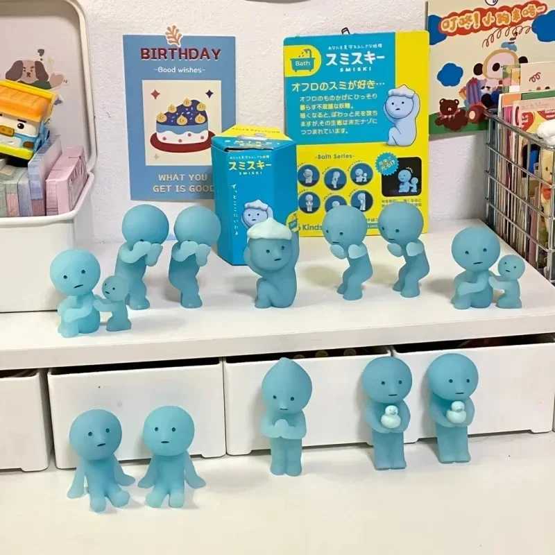 Kawaii Smiski Blind Box Bathroom Series Animated Characters Night Walk Toy Models Collection Doll Decoration Accessories Christmas Gifts X241127