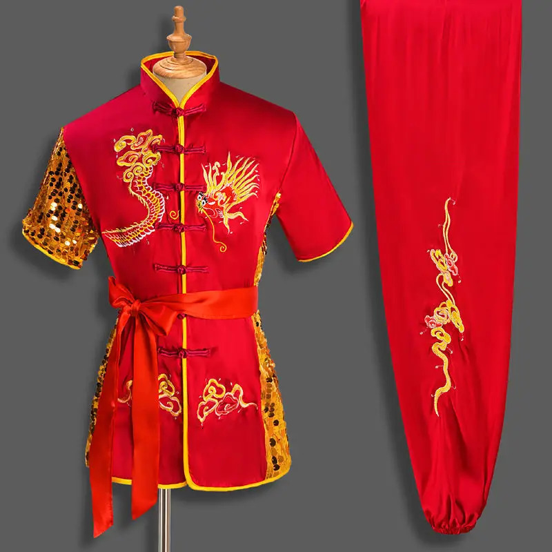 Mens Traditional Chinese Dragon Martial Arts Uniform Kung Fu Costume Set Martial Arts Uniform Tai Chi Clyde Doist Shaolin 241127
