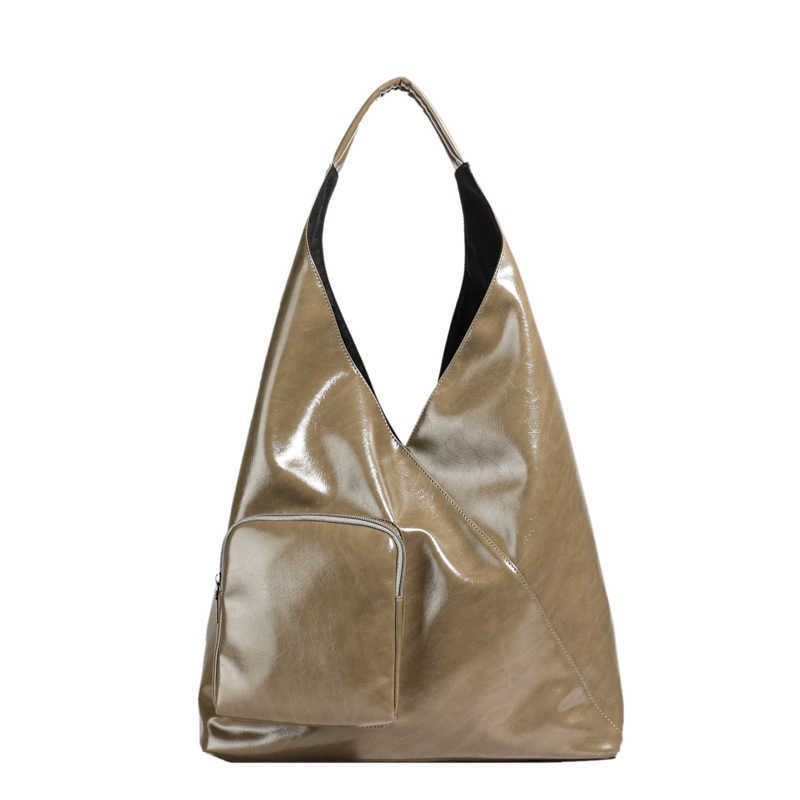 2024 Autumn New Maillard Style Tote Bag Single Shoulder Underarm Bag Fashion Large Capacity Oil Wax Leather Handbag for Women