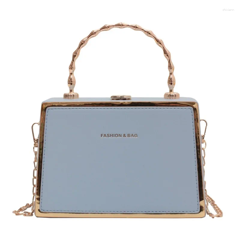 2025 NEW Totes Box Bag With Metal Handle Vintage Small Pu Leather Handbag And Purse For Women Fashion Brand Shoulder Crossbody zhanyishengli