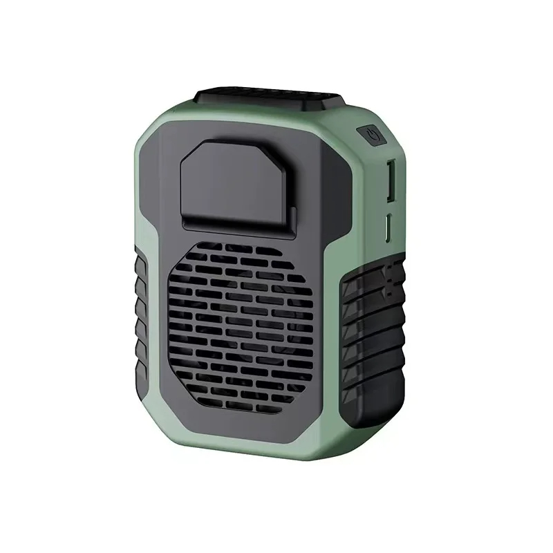 Outdoor Waist Mounted Fan Polymer Battery Anti Drop Shock Absorption USB Portable Power Bank with Bladeless Hanging Neck Fan