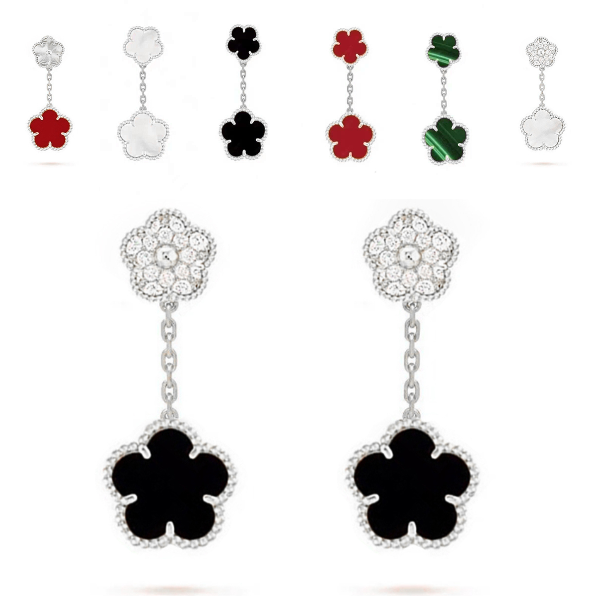designer earring clover earings designer for woman clover stud earring luxury jewelry diamond earring 925 sterling silver jewelry fashion earring charm party gift