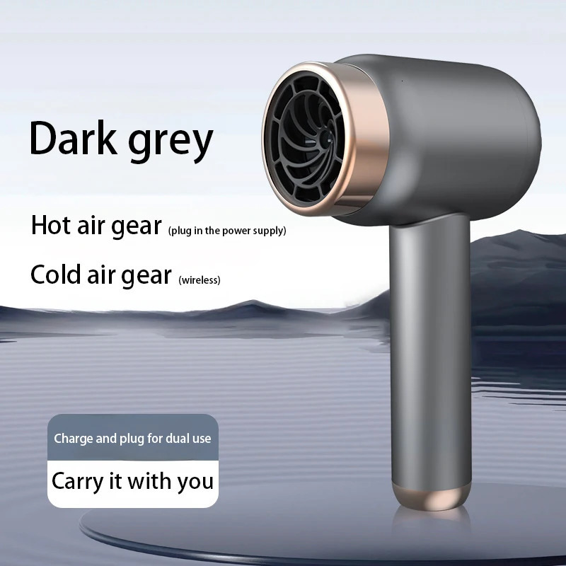 Wireless Rechargeable Hair Dryer Home High-speed Negative Ion High Power Leafless Hair Care Quick-drying Hair Dryer 241128