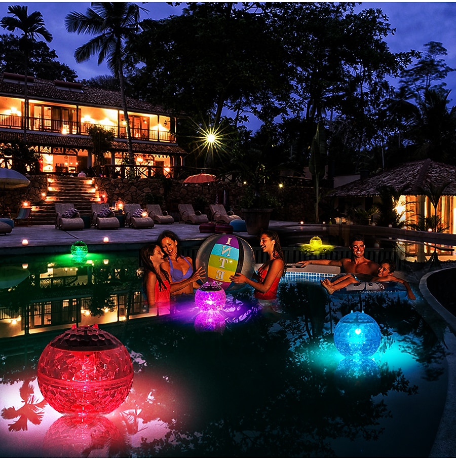 Floating Pool Lights Solar Pool Lights with RGB Color Changing Waterproof Pool Lights