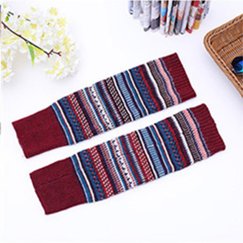 Winter New Women's Korean Edition Color blocked Stacked Socks Set for Autumn and Winter Thickened Warm Leg Protectors Over Knee Boots Set Knitted