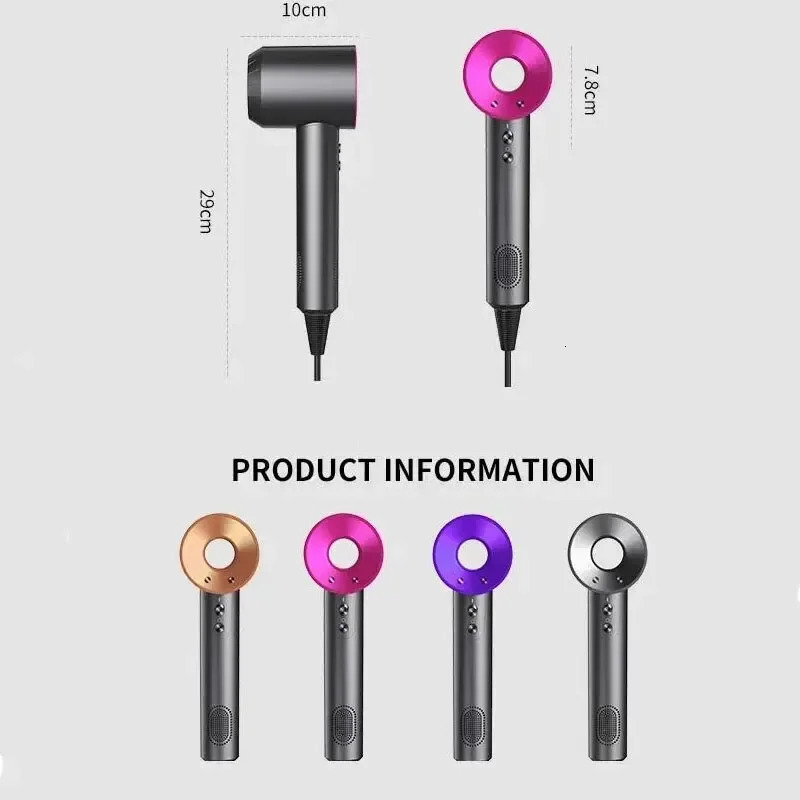 Professional Negative Ion Hair Dryer 5 Attachments for Temperature Control Quick DryingAir collecting scattering For Home Use 241128