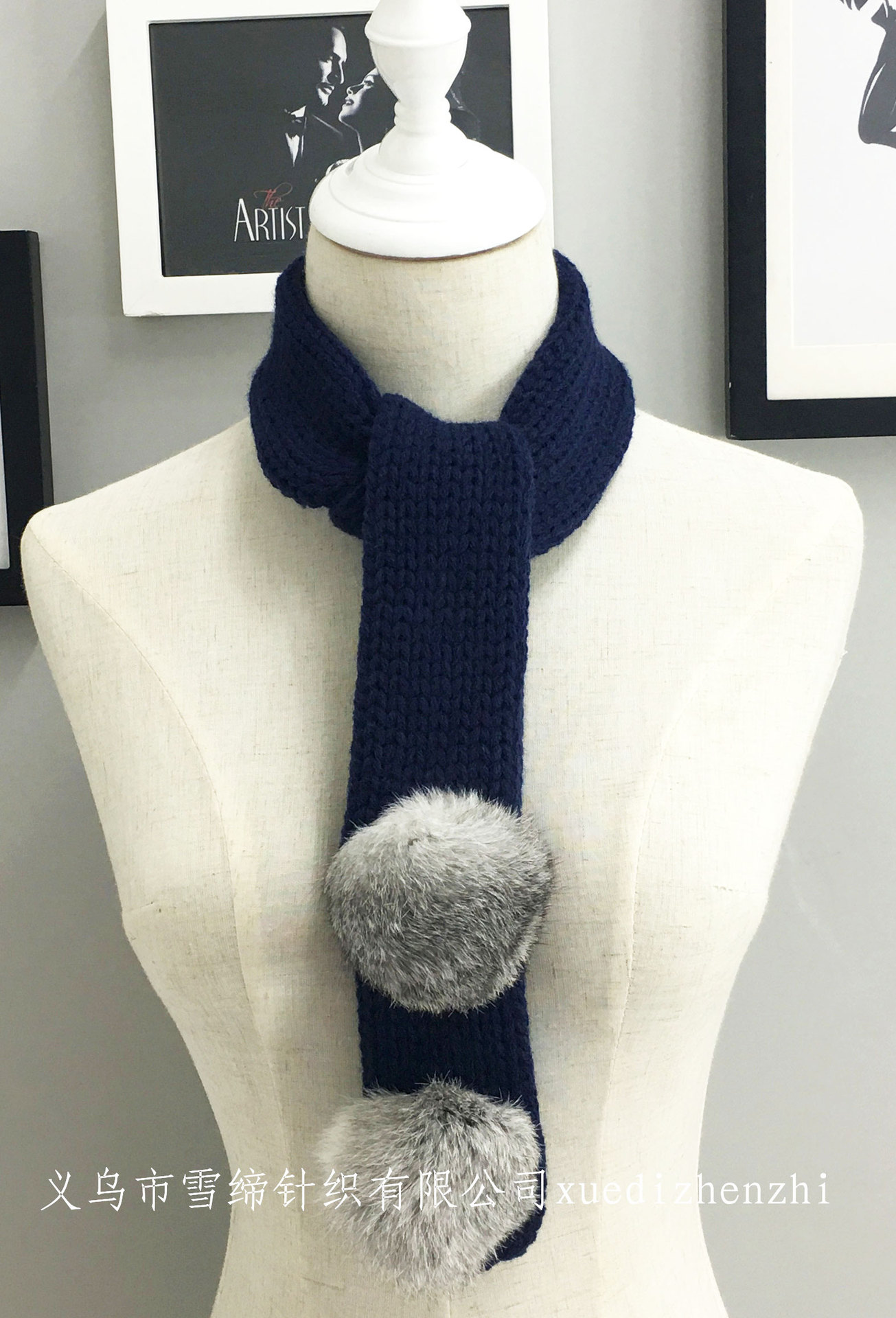 New Korean Versatile Solid Color Knitted Cross Small Scarf Women's Korean Edition Autumn/Winter Warm Scarf Wholesale