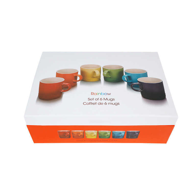 le creuset Candy Rainbow Mug 6-piece gift box Ice Cream mug Milk mug Water mug X241128