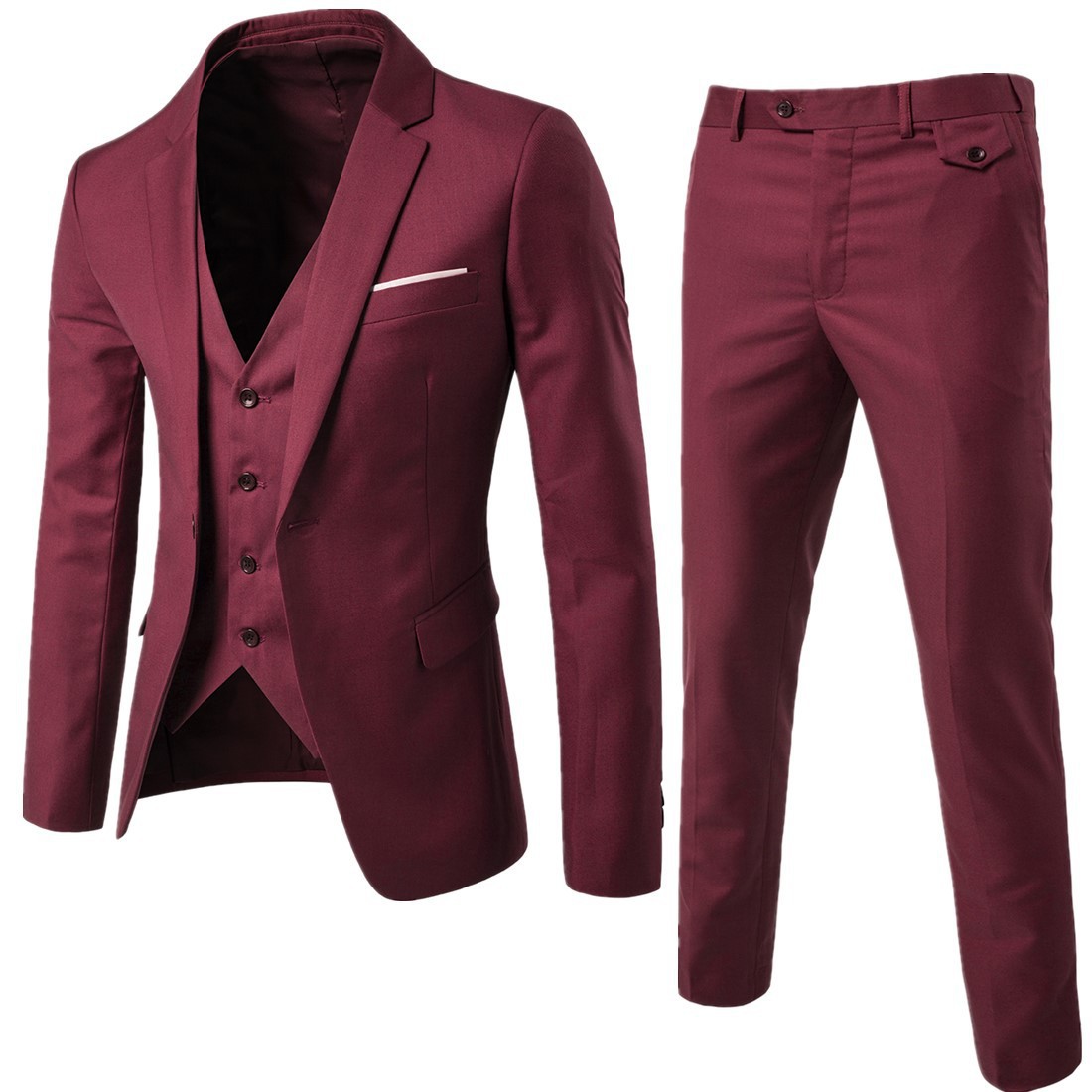 K802 Men's Striped Suit - Casual Groom Wedding Dress & Business Attire