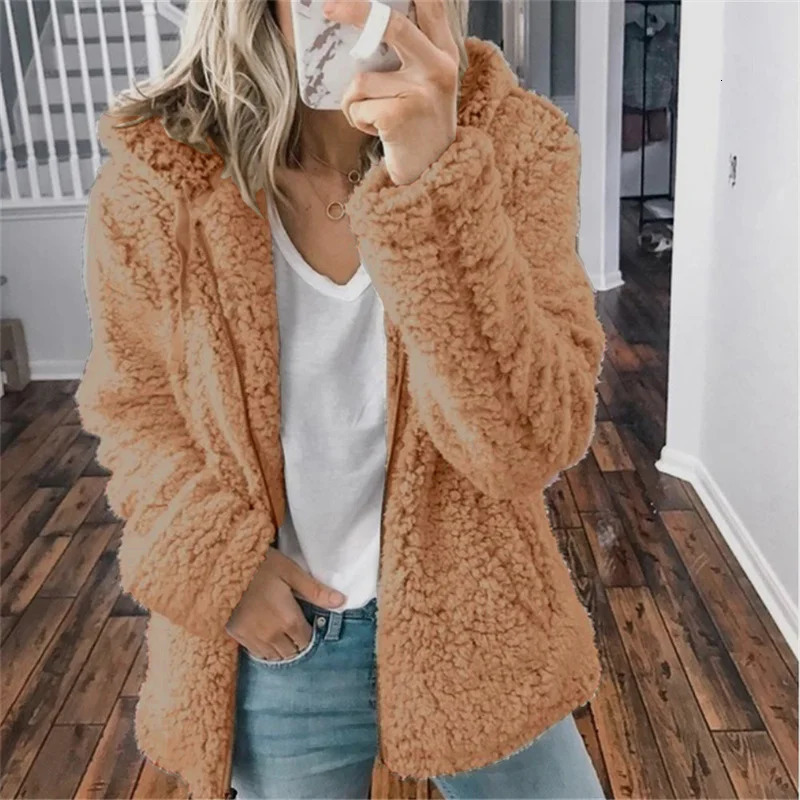 Women Plush Thickened Warm Hoodie Fashion Solid Color Cardigan Hooded Sweatshirt Winter Female Comfortable Casual Outerwear 5XL 241127