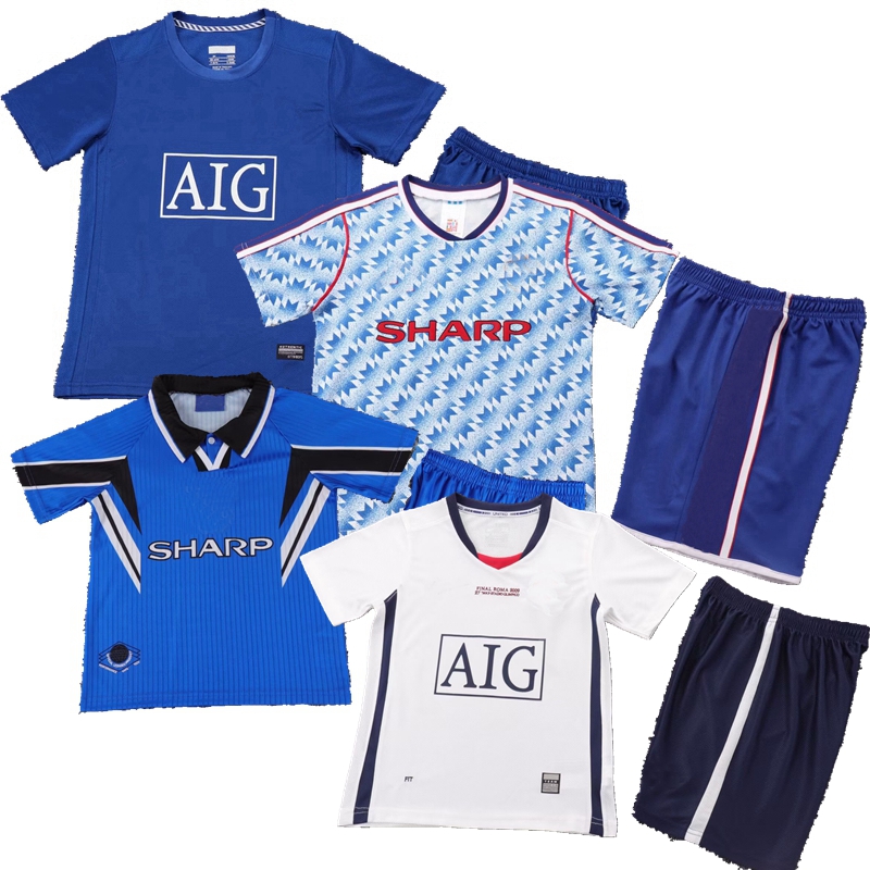 retro Rooney Ronaldo Giggs kids soccer jersey sets FERDINAND Evra Nani Scholes Vidic SOLSKJAER KEANE J.S.PARK CANTONA v.NISTELROOY classic football Boys girls shirt