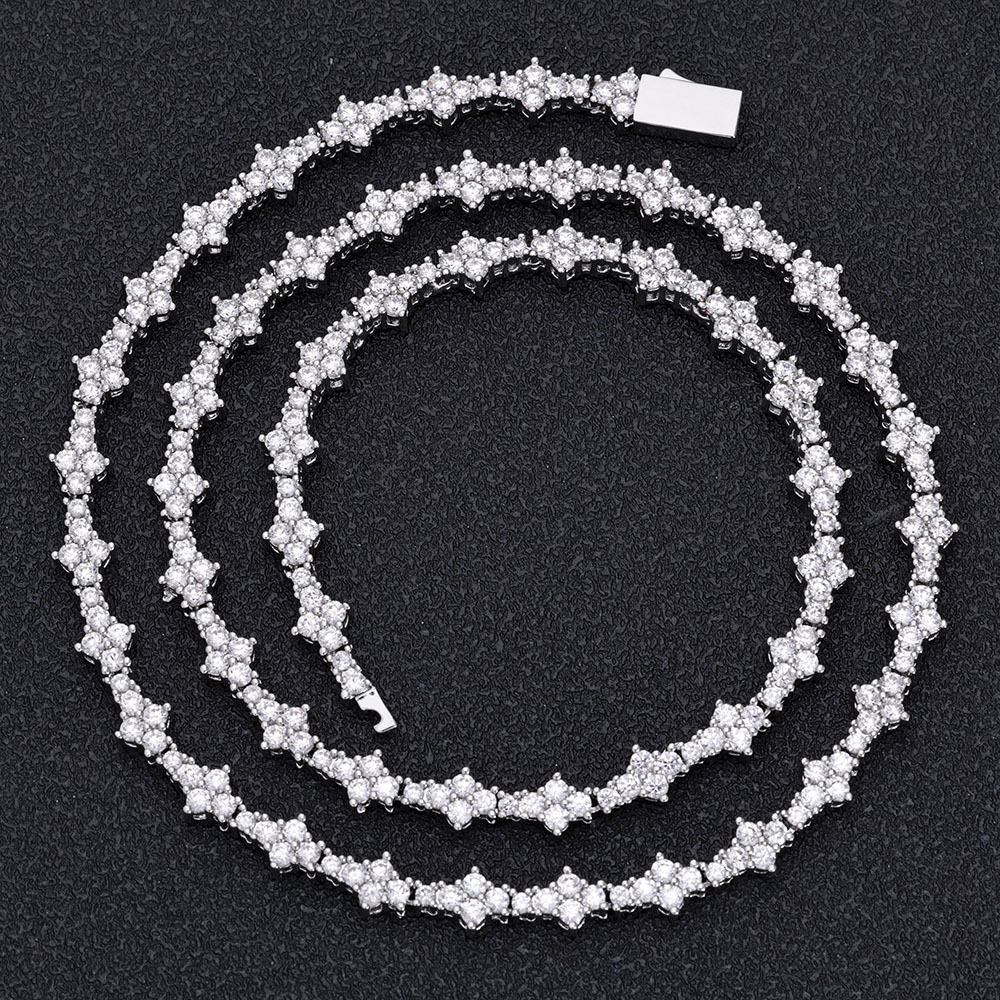 Hip Hop 6.5mm Moissanite Aircraft Tennis Chain Personalized custom jewelry S925 Silver womens necklace