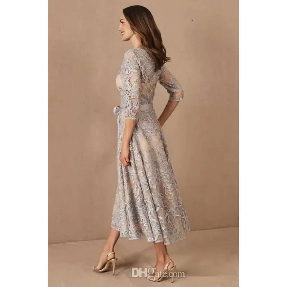 Bride Elegant Of Dresses The Jewel Neck A Line Lace Appliques Wedding Guest Dress Long Sleeves Formal Mother Gowns Cg Ppliques