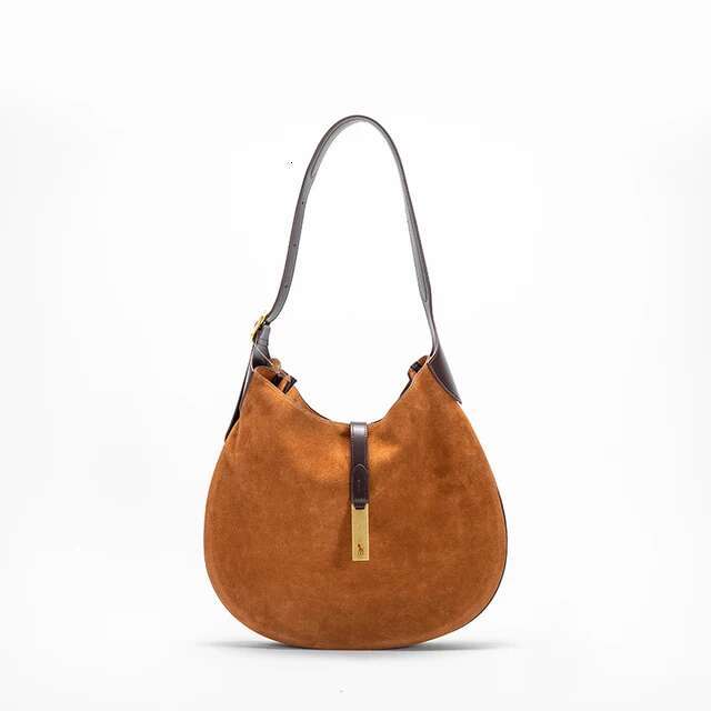 Fashion Small Fragrance Reversed Suede Banquet Party Commuter Shoulder Brand Winter Women's Crescent Bag