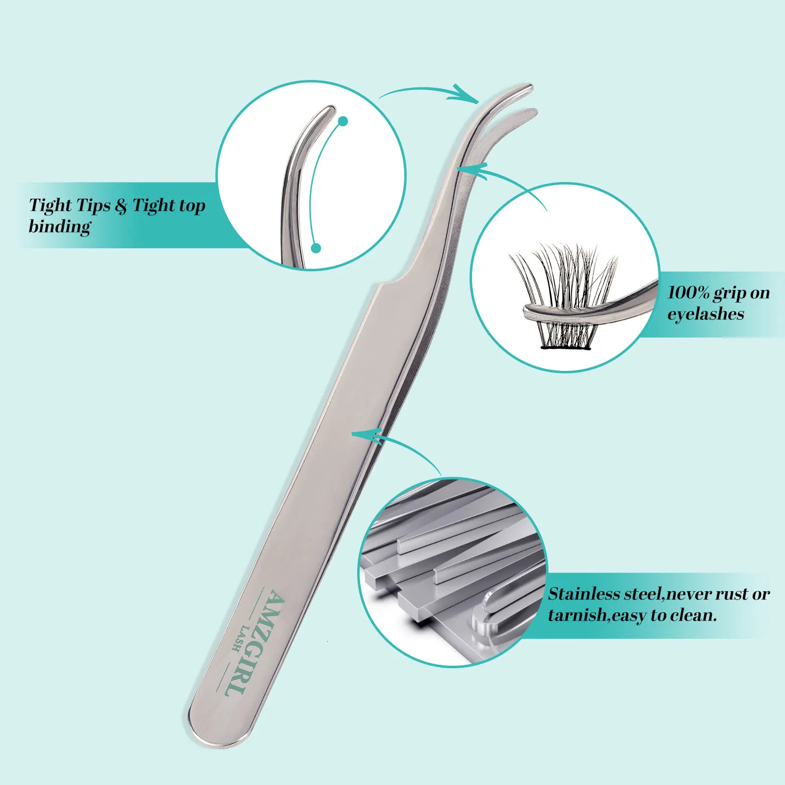 AMZGIRL LASH 168pcs DIY Eyelashes Kit Cluster Lashes D Curl Waterproof Bond and Seal with Remover Tweezer Easy Apply Premade Fan 241128