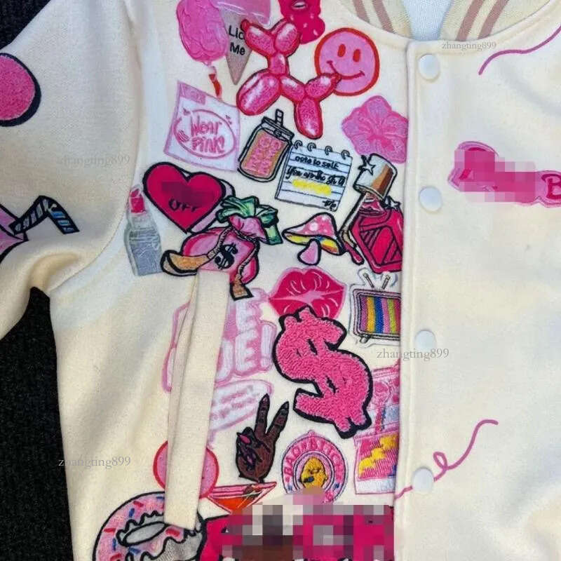 Women's Jackets Baseball Jacket Women Spring Fleece Print Streetwear 2024 Chic Coat Wool Letterman Mean Girls Burn Book Varsity