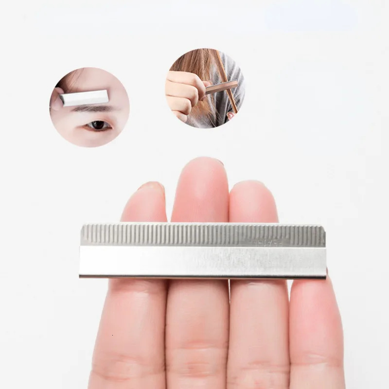 100 Piece Decorative Eyebrow Blade Stainless Steel Eyebrow Scraper Single-sided Corrugated Blade Eyebrow Trimmer Beauty 241128