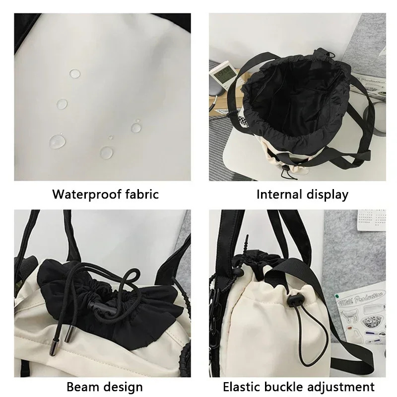 New personalized women leisure s crossbody wholesale large capacity couple shoulder new casual trend nylon handbag drawstring designer handbag