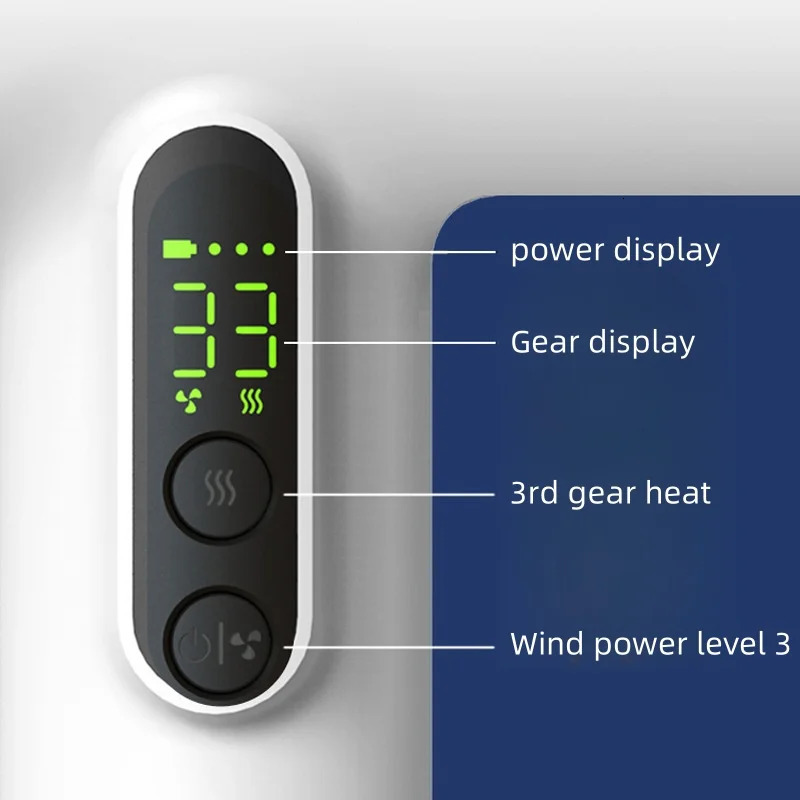 Portable Wireless Hair Dryer USB Charging Display Screen Hair Dryers for Dormitory/Travel Strong Wind Low Noise 3 Gears 241128