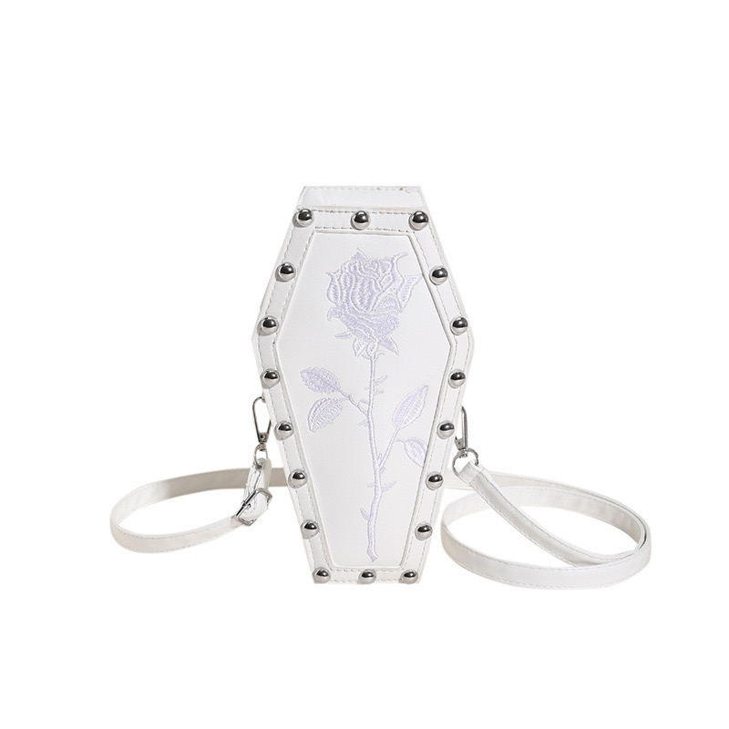 2025 new New Dark Style Personalized Coffin Fashion PU Crossbody Single Shoulder Bag Female