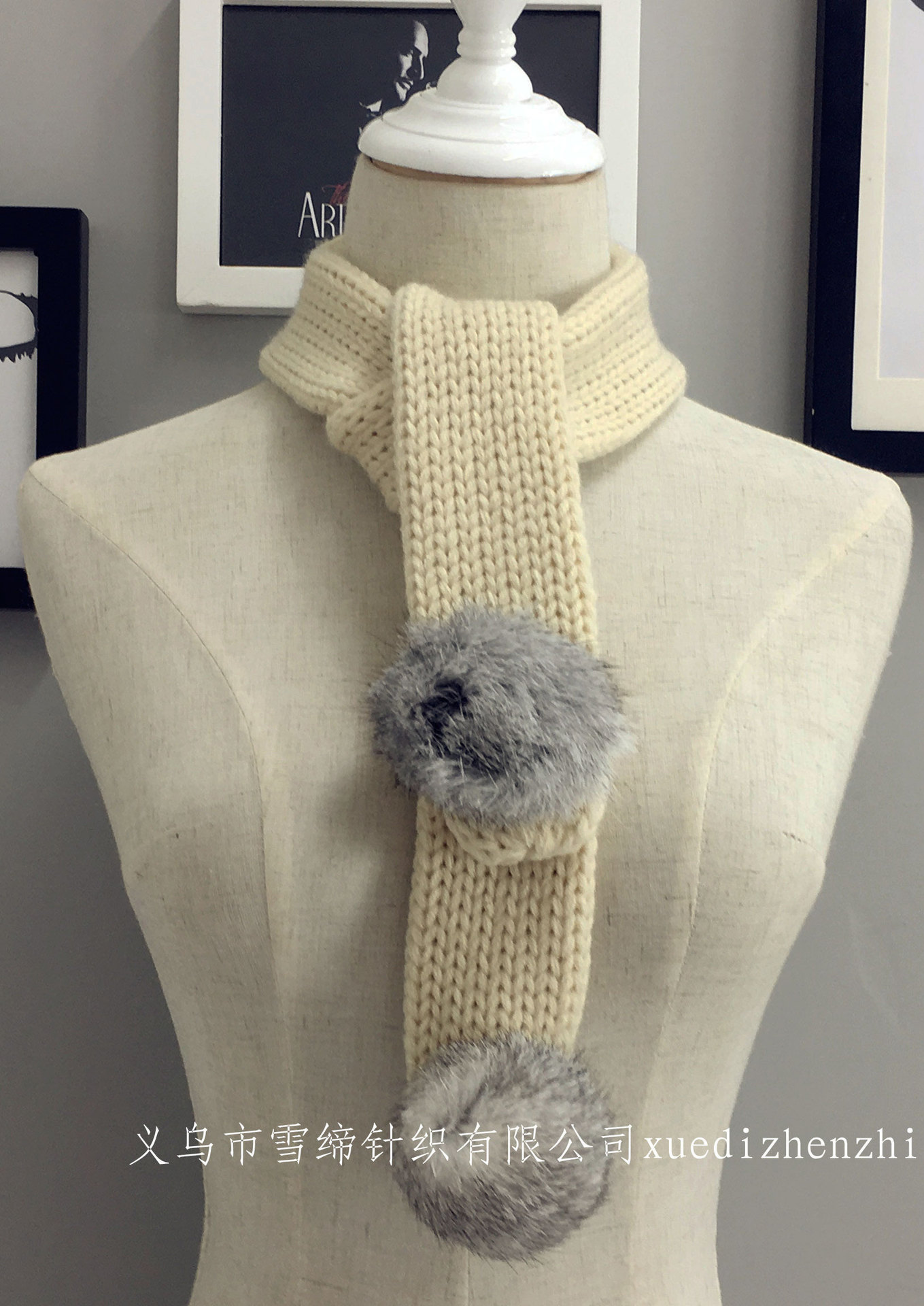 New Korean Versatile Solid Color Knitted Cross Small Scarf Women's Korean Edition Autumn/Winter Warm Scarf Wholesale