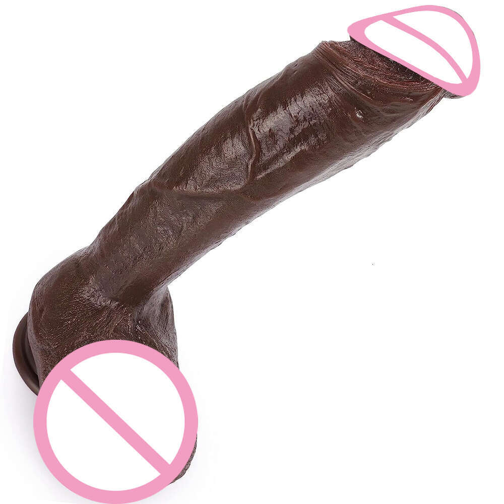 Realistic Dildo Real Skin Artificial Masturbator Dick Suction Cup With Curved Shaft and Ball Adult Toys For Woman Men