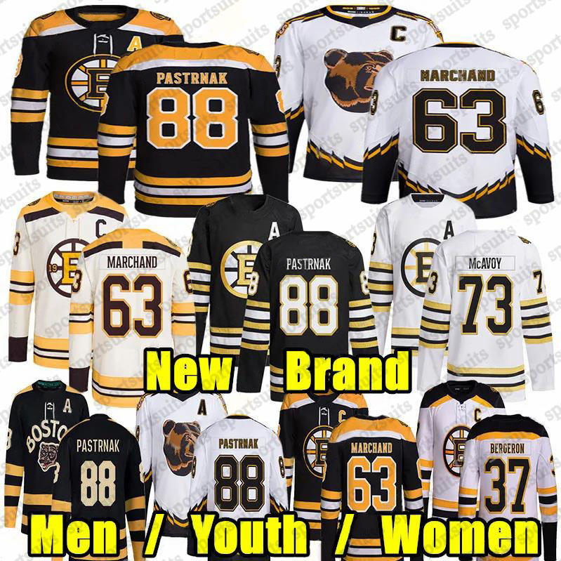 88 David Pastrnak Bruins 2023-24 100th hockey Jersey Patrice Bergeron Charlie Coyle Jake DeBrusk Brad Marchand Charlie McAvoy Jesper Boqvist Linus Ullmark
