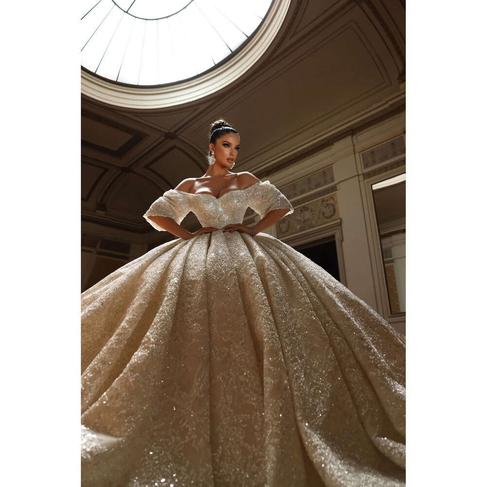 Dresses Full Lace Bridal Wedding Gowns Gorgeous Dubai Ball Gown Beading Arabic Off The Shoulder Church Vestido De Noiva Wly