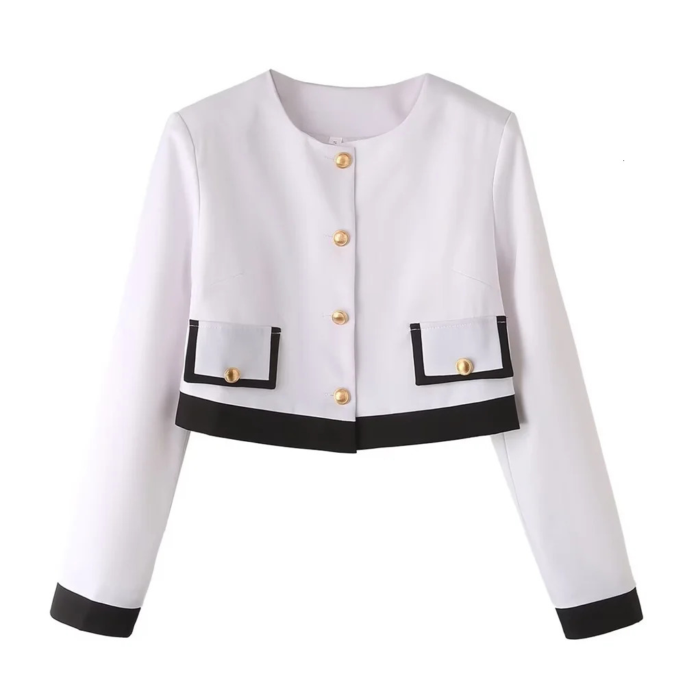 PB ZAVersatile Short Suit for Women Spliced Bra Mini Skirt Set Fashion and Elegance Spring Coat 240423