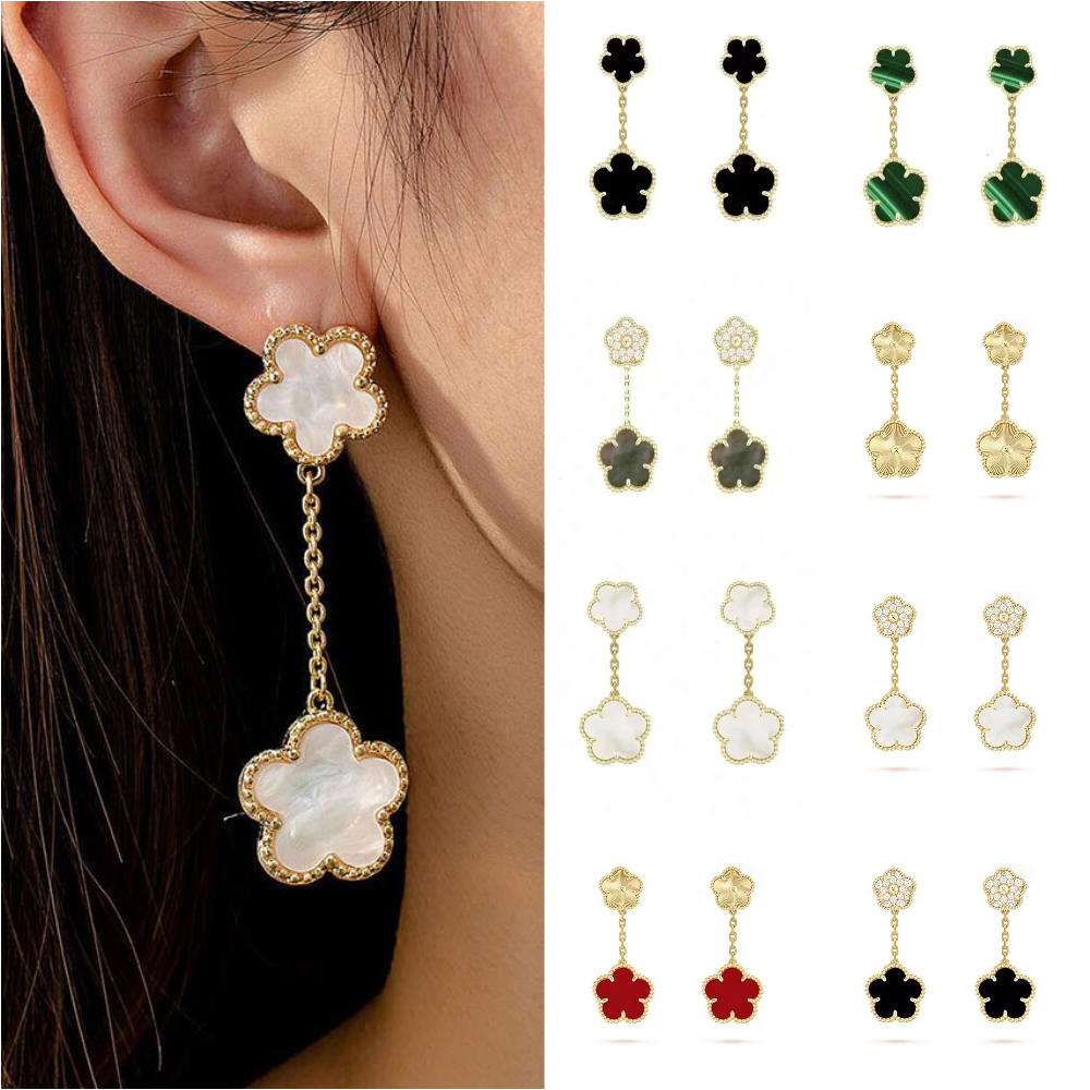 clip earrings gold jewelry designer earrings for woman Vintage earing stainless steel jewellery clover earrings designer hoop earrings high end earring gift mammy