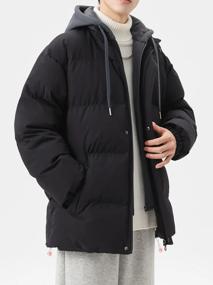 Plus Size Mens Winter Jacket Thick Warm Parka Coat Korean Fashion Cotton Padded Thermal Outerwear Hooded Windbreaker 8XL w241126