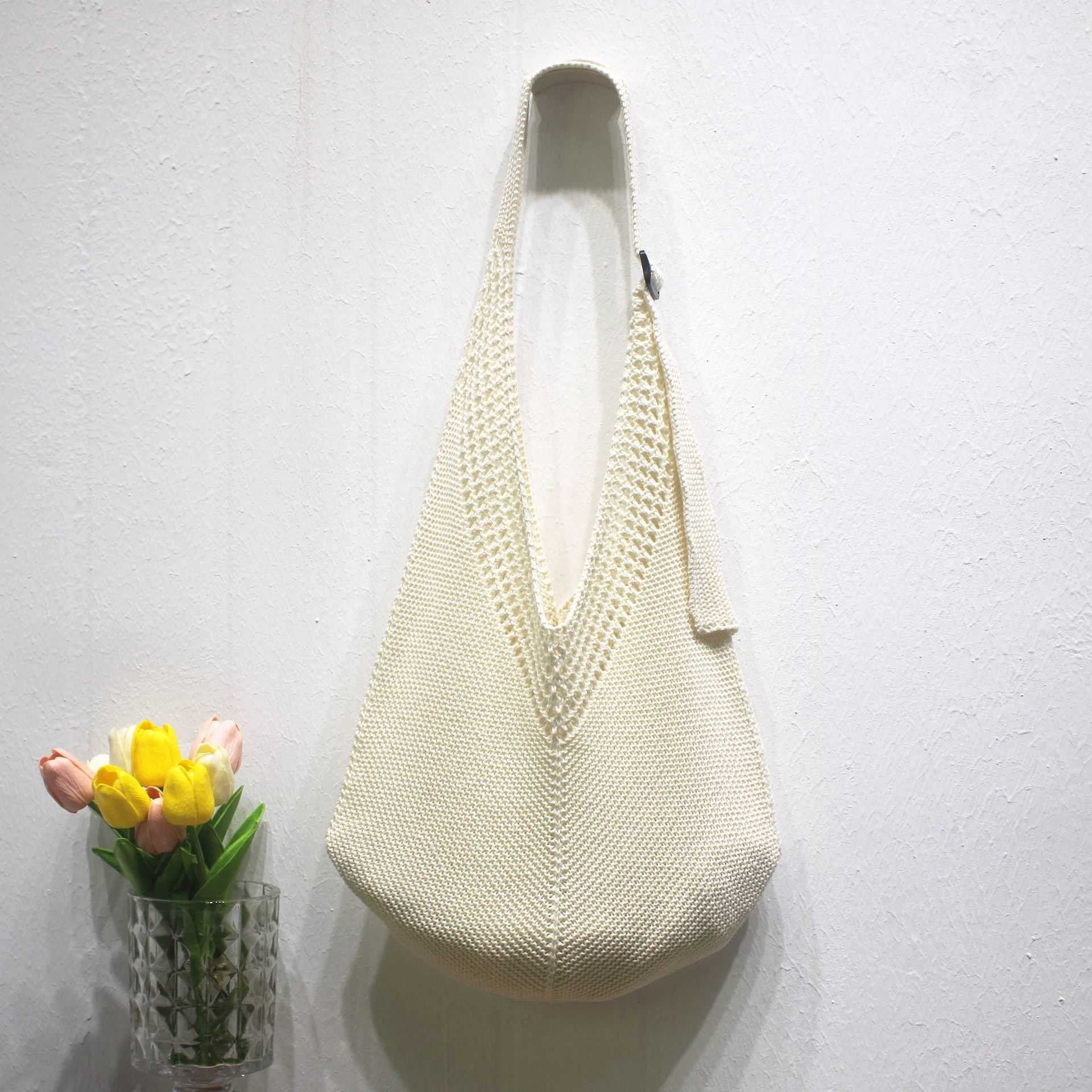 New Knitted Bags Handmade Knitted Bags Tote Bags Shoulder Bags Women's Woolen Handbags Shopping Bags