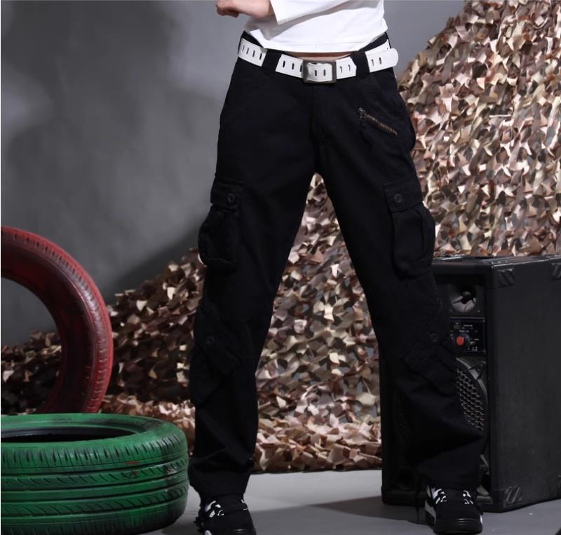 Fashion Women Cargo Pants Pocket Cotton HipHop Leisure Trousers Loose Baggy Army Khaki Wide Leg Joggers Plus Size XXL Women's Pants Bottom