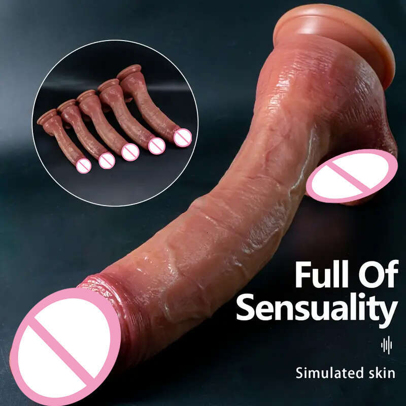 Cheap Dildo Thick Super Huge Realistic Penetration Anal Skin Feel Double Silicone Strap-on Sex Toys Women Men Gay 18+