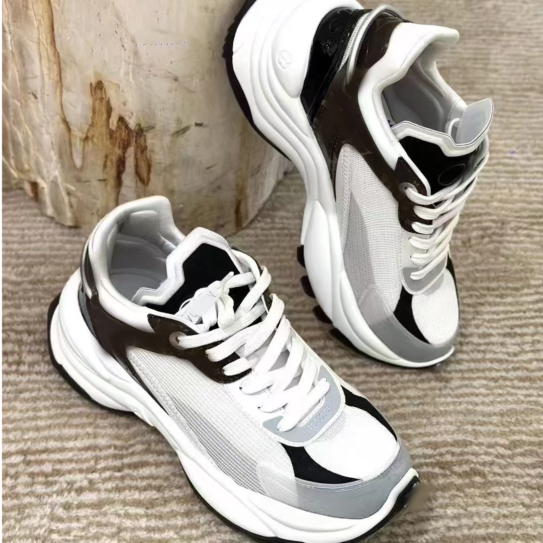 Designer Shoes Run 55 sneaker Run Shoes Real Leather Sports Sneakers Woman Men Flats Casual Speed Rubber Running Shoes Fashion Leather Retro Trainers Walking Shoe