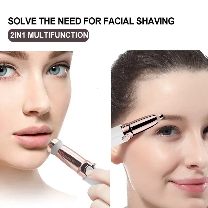 two-head electric shaver for women eyebrow trimmer USB charging eyebrow trimmer Portable facial lip hair remover 241128