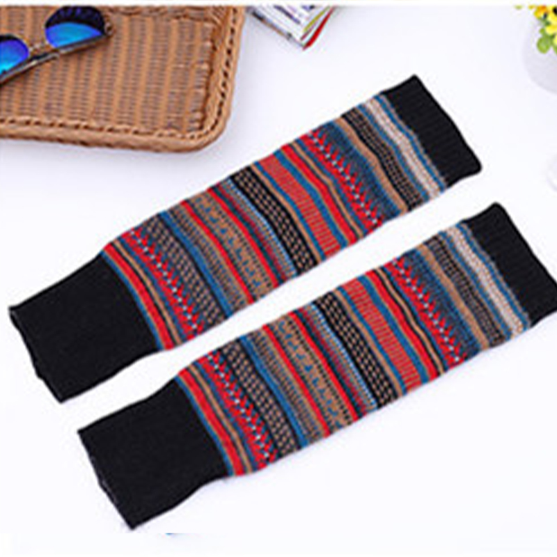 Winter New Women's Korean Edition Color blocked Stacked Socks Set for Autumn and Winter Thickened Warm Leg Protectors Over Knee Boots Set Knitted