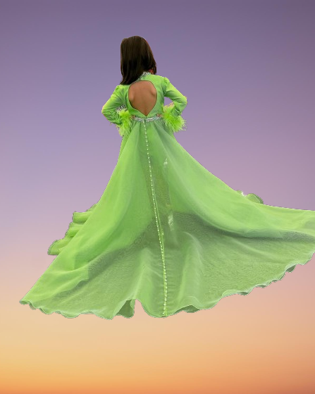 Girls Long Sleeves Pageant Dresses Feather Trim Short Romper with Overskirt Preteen Formal Event Wear Gowns Stretch Lycra Cry