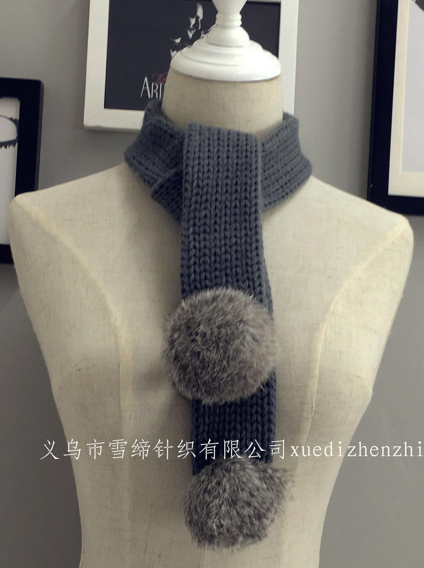 New Korean Versatile Solid Color Knitted Cross Small Scarf Women's Korean Edition Autumn/Winter Warm Scarf Wholesale