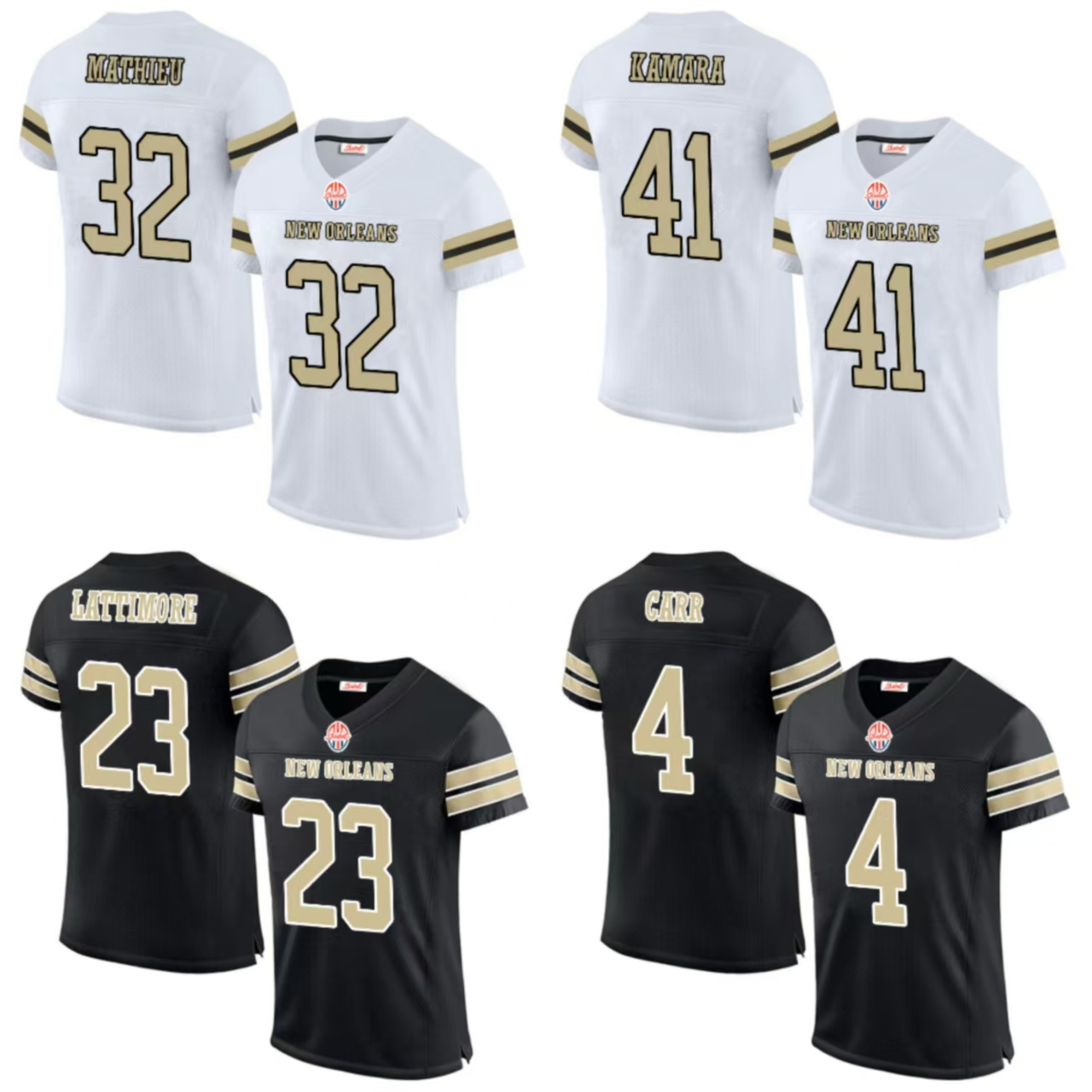 CARR,DEREK#4 KAMARA,ALVIN#41 LATTIMORE,MARSHON#23 MATHIEU,TYRANN#32 OLAVE,CHRIS#12 ST BROWN,EQUANIMEOUS#13This baseball uniform is a quick-drying cust