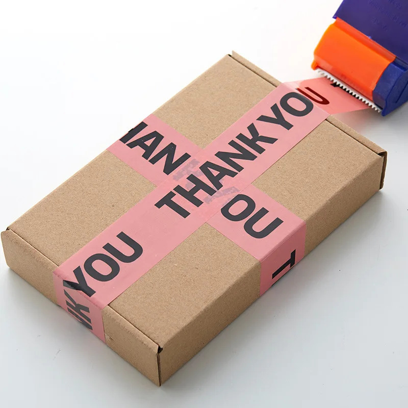 THANK YOU Packing Sealing Transparent Adhesive Tape for Small Business Supplies Express Packaging Gift Box Decor 240426