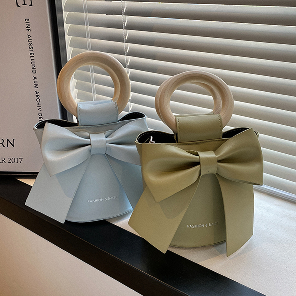 New Sweet Bow Designer Mini Shoulder leisure trend Leather Bucket Crossbody Bag Women s Fashion Brand Handbag Designer Women s Handbag