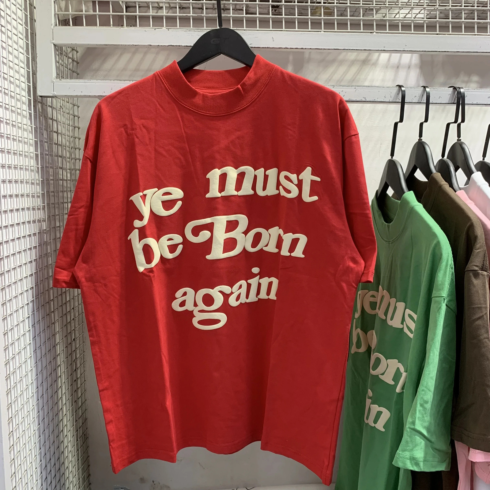 Spring Summer Puff Ye Must Be Born Again Green T-shirt Men Women CPFM Tee CPFM.XYZ WEST Short Sleeve Tops 240425