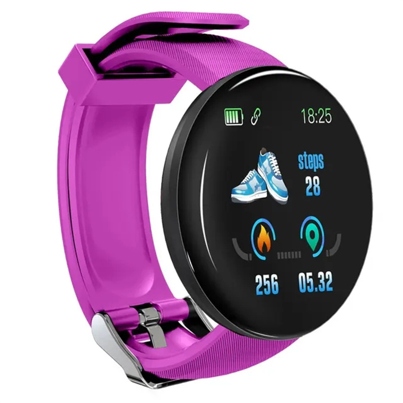 D18 Smart Watch Heart Rate Monitor Men's Women's Smartwatch Round Fitness Digital Watches for Men Women Band Bracelet