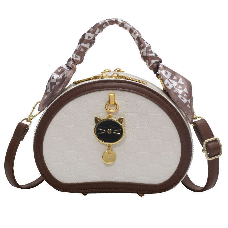 New Women's Handbag With One Shoulder Diagonal Cross, Fashionable High-End Feeg, Small Round And Stylish Handheld, Internet Famous Quality, Class