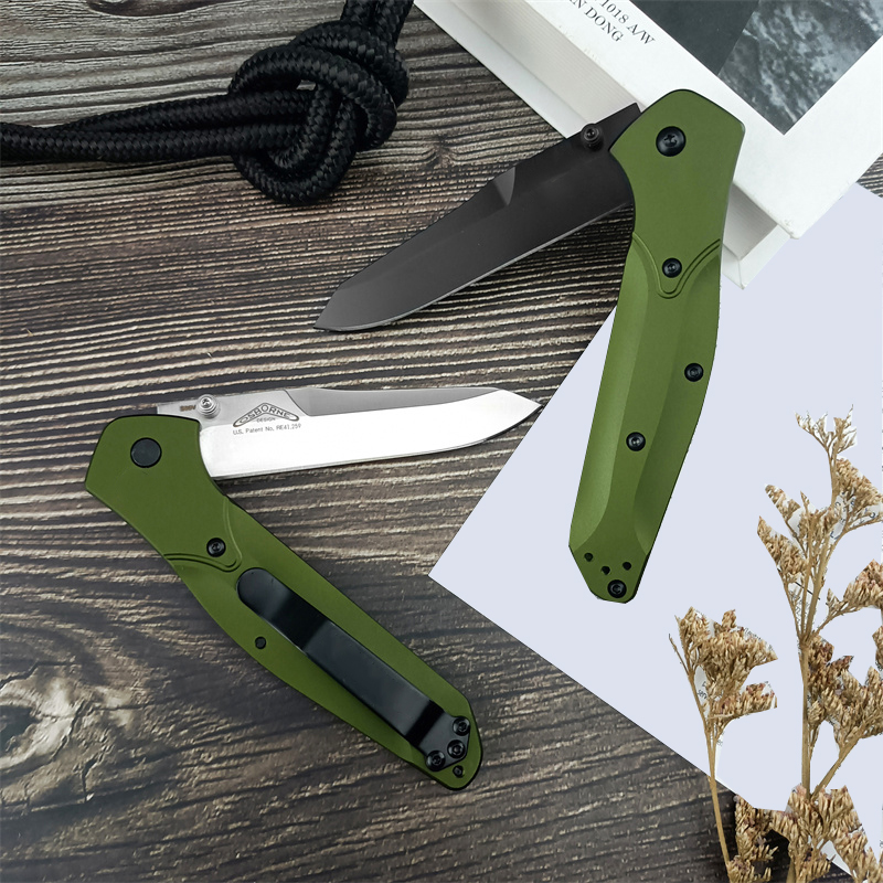 2 Models 940/940BK Osborne Folding Pocket Knife 3.4 Satin Plain Blade, Green Aluminum Handles Bailout Tactical Outdoor Survival Camping Tools BM 9400 