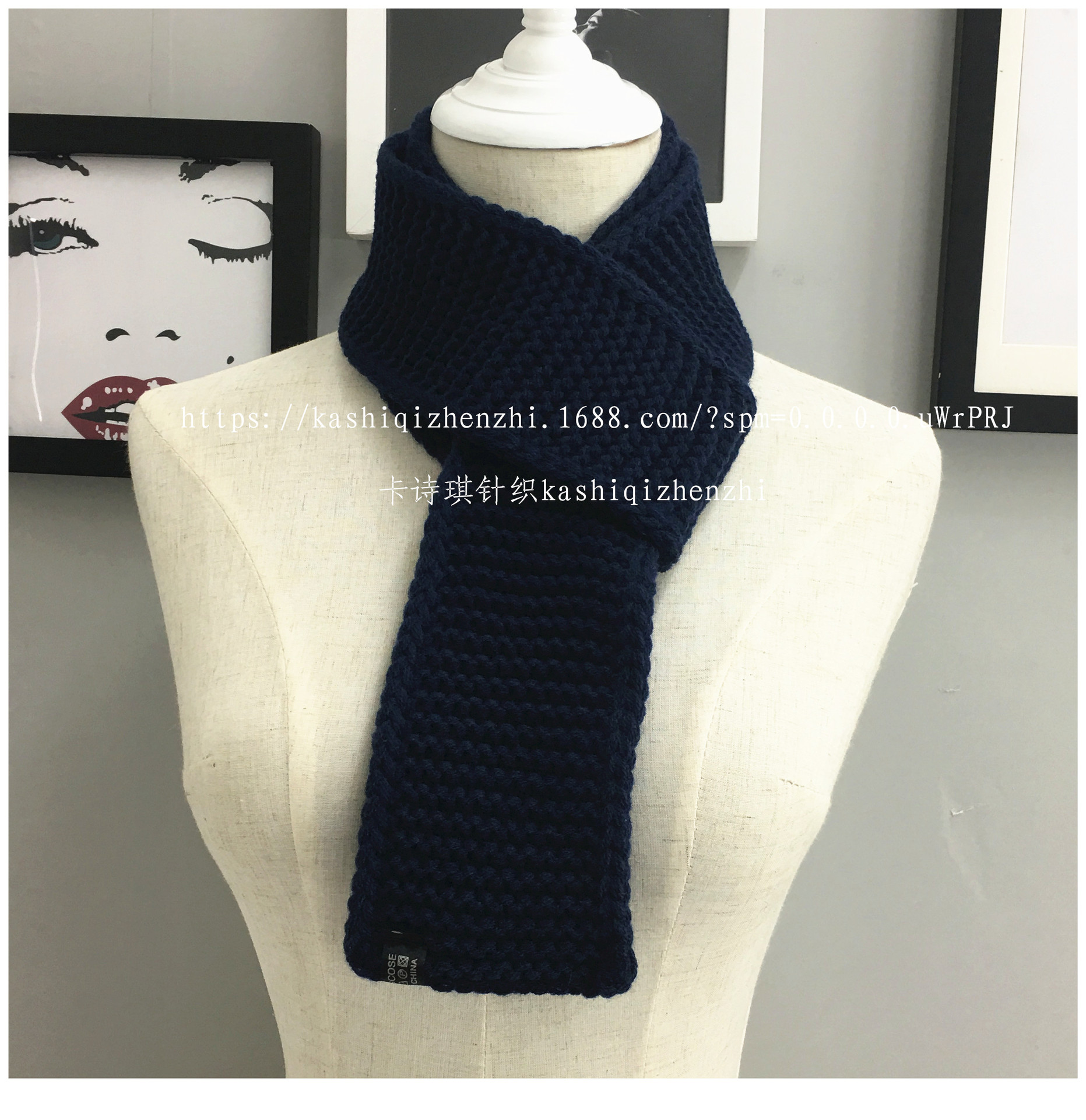 Autumn and Winter New Korean Coarse Wool Soft Girl Scarf Thickened Warm Men's and Women's Knitted Neck Wholesale